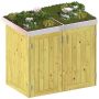 Binto cache poubelle pour 2 poubelles, bois de conifères avec pot de fleur