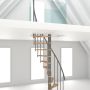 Escalier en colimaçon Minka  Suono Smart hêtre gris  Rampe incluse