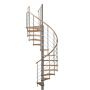 Escalier en colimaçon rond acier hêtre Minka VENEZIA Rampe en acier et main courante en bois massif incluse, selectionnable en différentes largeur